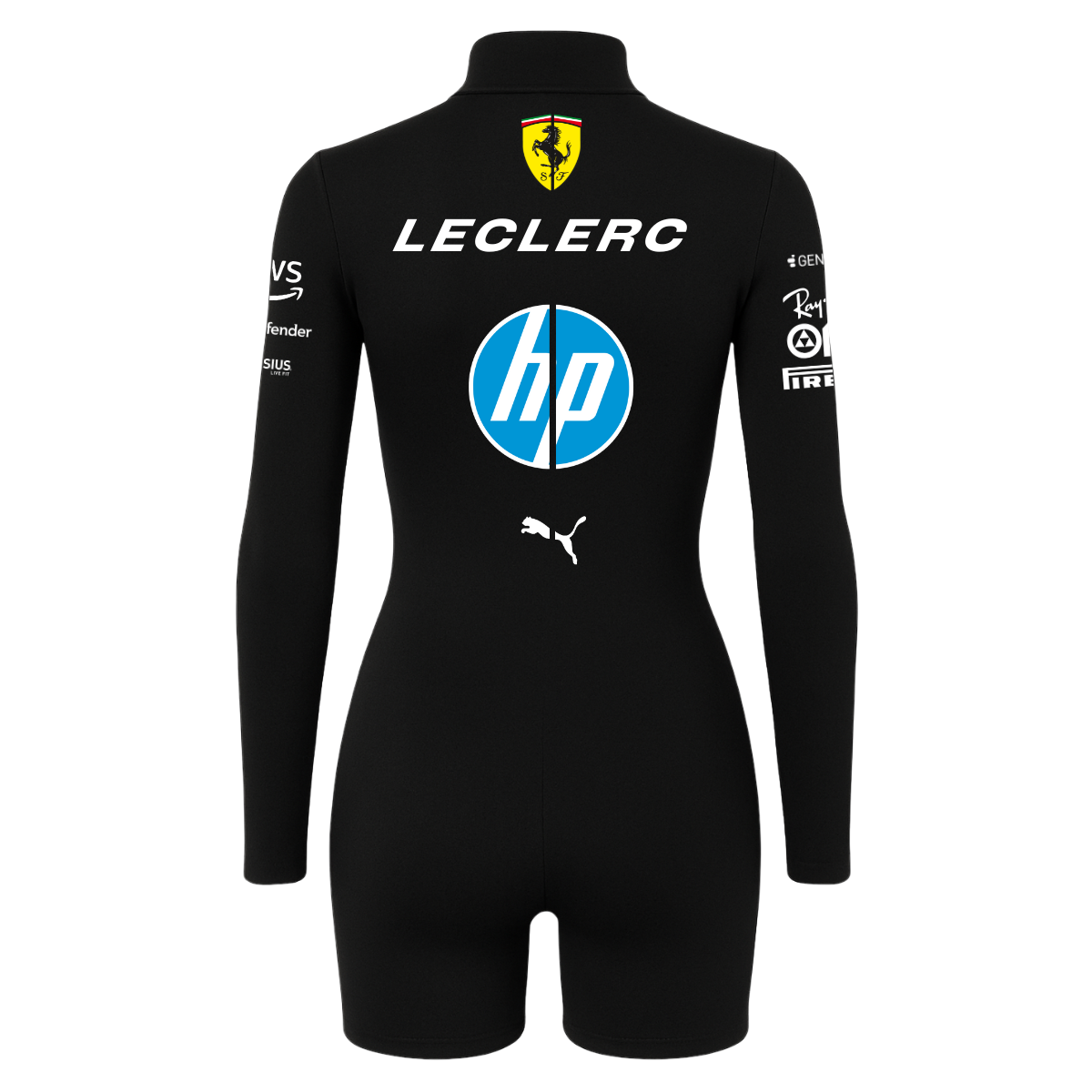 Macaquinho Charles Leclerc Ferrari Preto - 2025