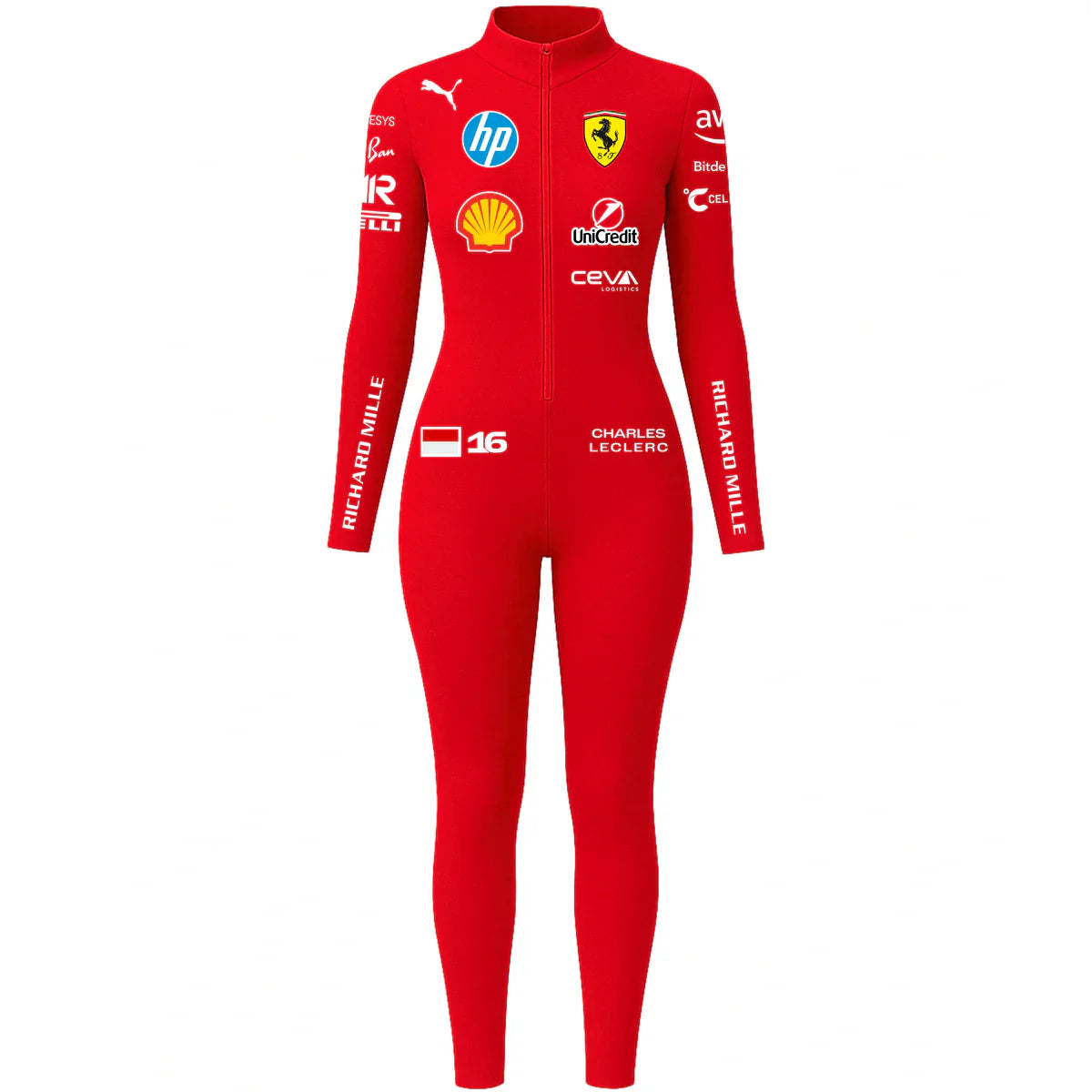 Macacao Longo Feminino Ferrari Charles Leclerc - 2025