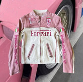 Jaqueta Ferrari Branca e Rosa